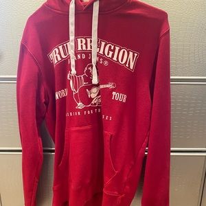 Mens True Religion all Red Hoodie